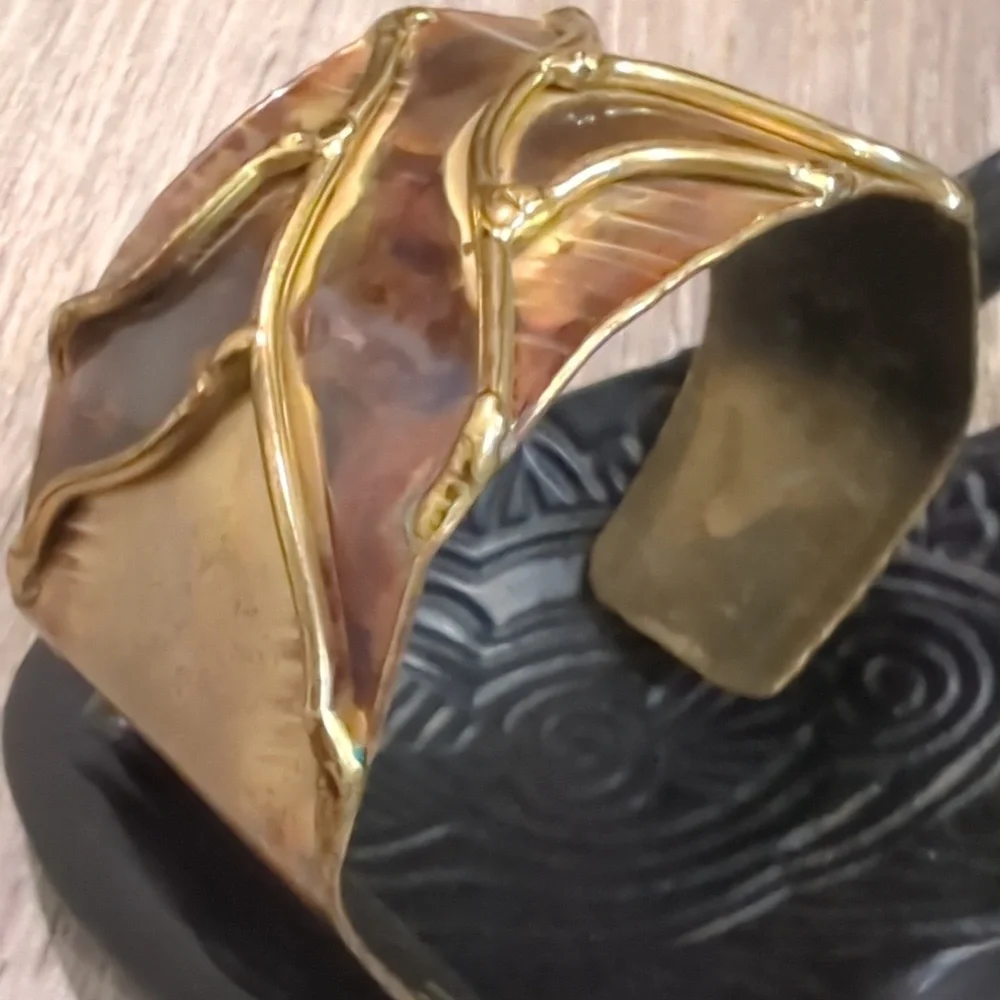 Vintage Brass Artisan Asymnetrical Cuff